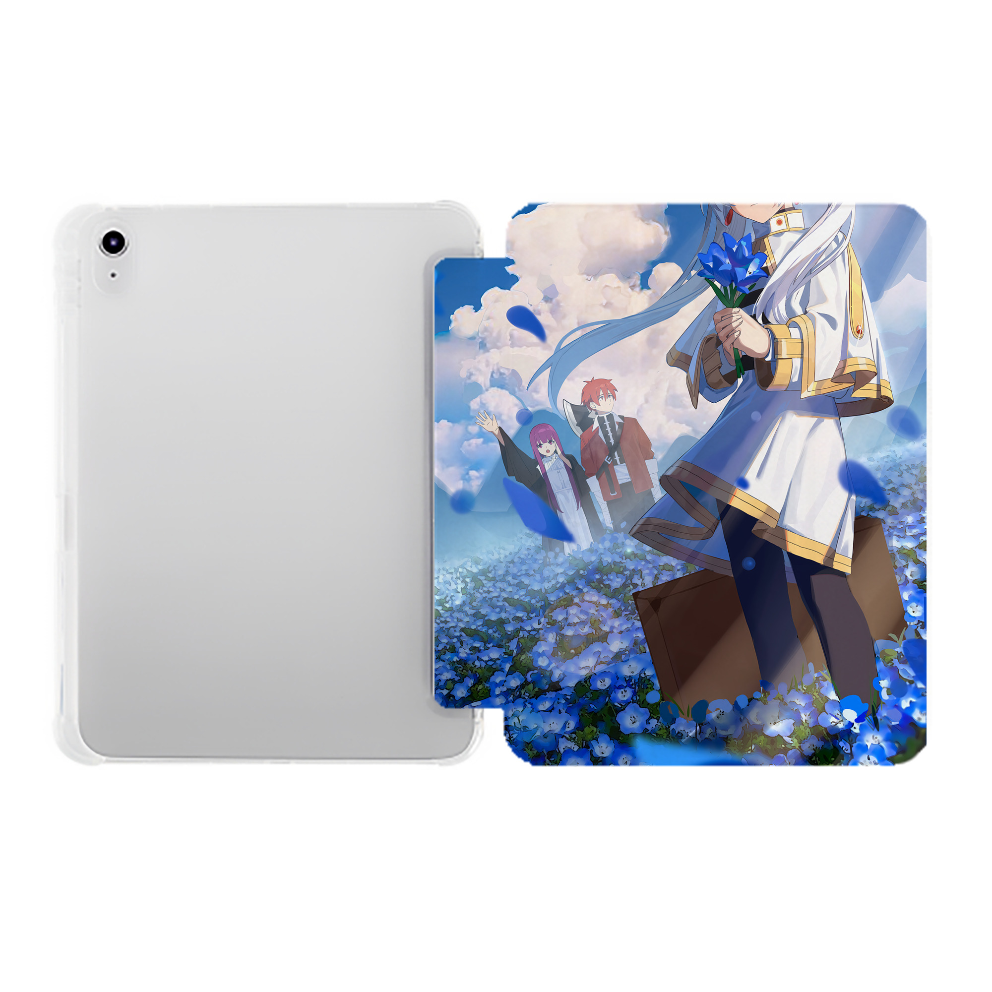 （画像用） 葬送のフリーレン Frieren IPad ケース ペン収納付き 三つ折りスタンド PUレザー×シリコン 対応機種9.5/10.5/10.9インチ